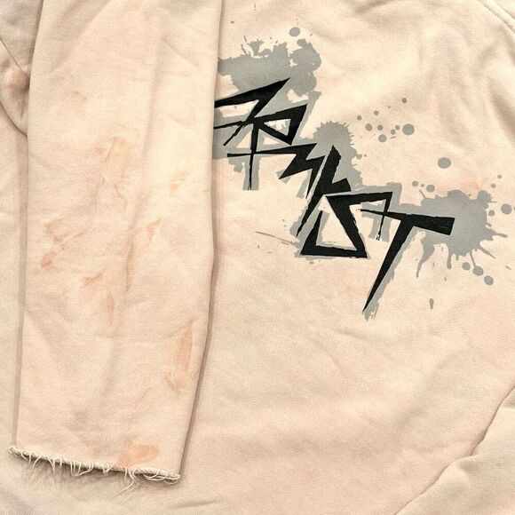 Jong Kook BTS ARMYST ZIP HOODIE Tie Dye Soft Pink XL Asymmetrical Raw Hem Kpop - Picture 13 of 13